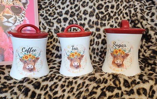 Tea, coffee and sugar jar set