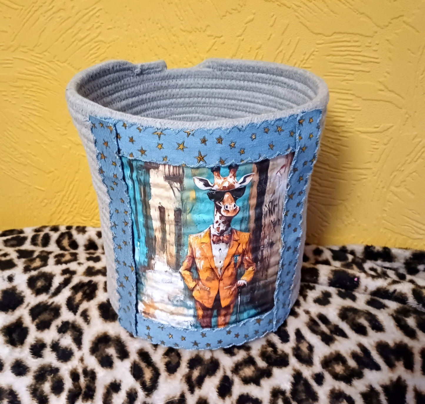 Artistic woven storage basket